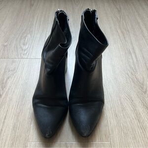 Aqua Bloomingdale’s Black Leather Booties